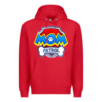 Red funny mom patrol  funny dog mom gift birthday party t shirt Premium Hoodie - artisFamous