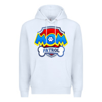 White funny mom patrol  funny dog mom gift birthday party t shirt Premium Hoodie - artisFamous