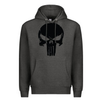 Charcoal Heather the punisher skull black Premium Hoodie - artisFamous