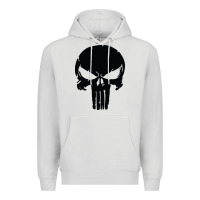 Dove Grey the punisher skull black Premium Hoodie - artisFamous