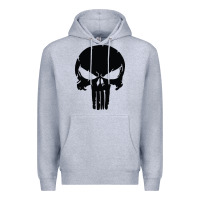 Heather Grey the punisher skull black Premium Hoodie - artisFamous