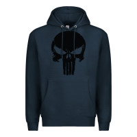 Navy the punisher skull black Premium Hoodie - artisFamous