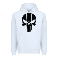 White the punisher skull black Premium Hoodie - artisFamous