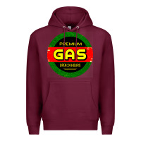Burgundy GARAGE CAR GASOLINE Premium Hoodie - artisFamous