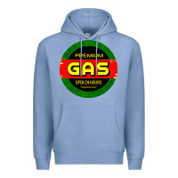 Colony Blue GARAGE CAR GASOLINE Premium Hoodie - artisFamous