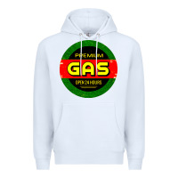 White GARAGE CAR GASOLINE Premium Hoodie - artisFamous