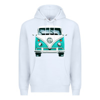 White hippie surf van Premium Hoodie - artisFamous