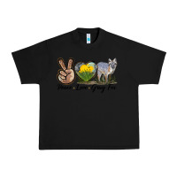 Black Peace Love Gray Fox Urban Heavy Tee - LillyAllenDesigns