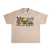 French Oak Peace Love Gray Fox Urban Heavy Tee - LillyAllenDesigns