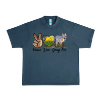 Midnight Navy Peace Love Gray Fox Urban Heavy Tee - LillyAllenDesigns