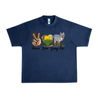 Navy Peace Love Gray Fox Urban Heavy Tee - LillyAllenDesigns