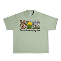 Oil Green Peace Love Gray Fox Urban Heavy Tee - LillyAllenDesigns