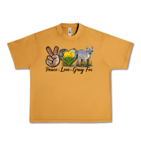 Peanut Butter Peace Love Gray Fox Urban Heavy Tee - LillyAllenDesigns