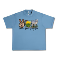 Pebble Blue Peace Love Gray Fox Urban Heavy Tee - LillyAllenDesigns