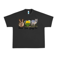 Pigment Black Peace Love Gray Fox Urban Heavy Tee - LillyAllenDesigns