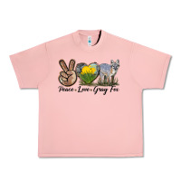 Salmon Peace Love Gray Fox Urban Heavy Tee - LillyAllenDesigns