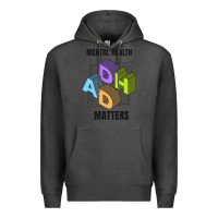 Charcoal Heather adhd mental health matters Premium Hoodie - artisFamous