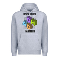 Heather Grey adhd mental health matters Premium Hoodie - artisFamous