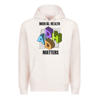 Pale Pink adhd mental health matters Premium Hoodie - artisFamous