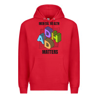 Red adhd mental health matters Premium Hoodie - artisFamous