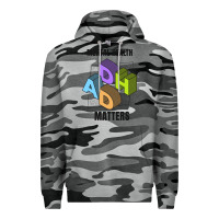 Slate Camo adhd mental health matters Premium Hoodie - artisFamous