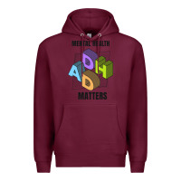 Burgundy adhd mental health matters Premium Hoodie - artisFamous