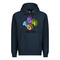 Navy adhd mental health matters Premium Hoodie - artisFamous