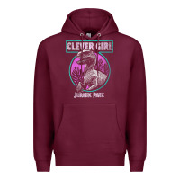Burgundy distressed teal raptor clever girl t shirt Premium Hoodie - artisFamous