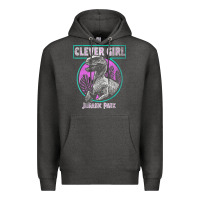 Charcoal Heather distressed teal raptor clever girl t shirt Premium Hoodie - artisFamous