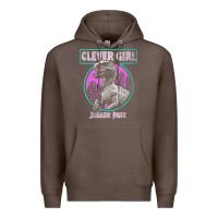 Coffee distressed teal raptor clever girl t shirt Premium Hoodie - artisFamous