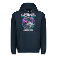Navy distressed teal raptor clever girl t shirt Premium Hoodie - artisFamous