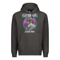 Smoke distressed teal raptor clever girl t shirt Premium Hoodie - artisFamous
