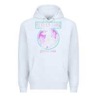 White distressed teal raptor clever girl t shirt Premium Hoodie - artisFamous