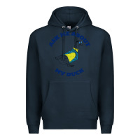 Navy ask me about my duck Premium Hoodie - artisFamous