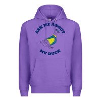 Purple ask me about my duck Premium Hoodie - artisFamous