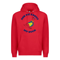 Red ask me about my duck Premium Hoodie - artisFamous