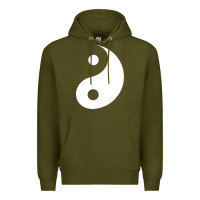 Army Green yin yang Premium Hoodie - artisFamous