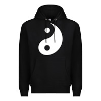 Black yin yang Premium Hoodie - artisFamous