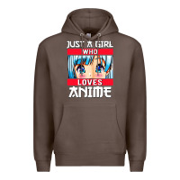Coffee just a girl who loves anime japanese cute Premium Hoodie - artisFamous