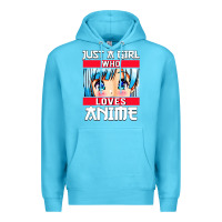 Ocean Blue just a girl who loves anime japanese cute Premium Hoodie - artisFamous