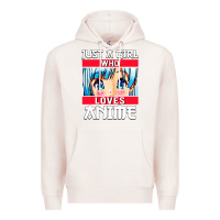 Pale Pink just a girl who loves anime japanese cute Premium Hoodie - artisFamous