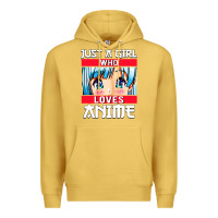 Antique Gold just a girl who loves anime japanese cute Premium Hoodie - artisFamous