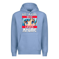 Colony Blue just a girl who loves anime japanese cute Premium Hoodie - artisFamous