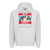 Dove Grey just a girl who loves anime japanese cute Premium Hoodie - artisFamous