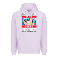 Lilac just a girl who loves anime japanese cute Premium Hoodie - artisFamous