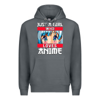 Rock just a girl who loves anime japanese cute Premium Hoodie - artisFamous