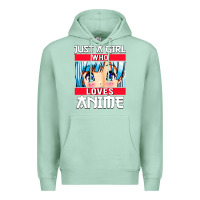 Seafoam just a girl who loves anime japanese cute Premium Hoodie - artisFamous
