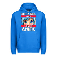 True Royal just a girl who loves anime japanese cute Premium Hoodie - artisFamous