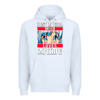 White just a girl who loves anime japanese cute Premium Hoodie - artisFamous
