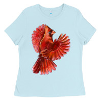 Baby Blue Flying Northern Cardinal Bird Ladies Tee - LillyAllenDesigns